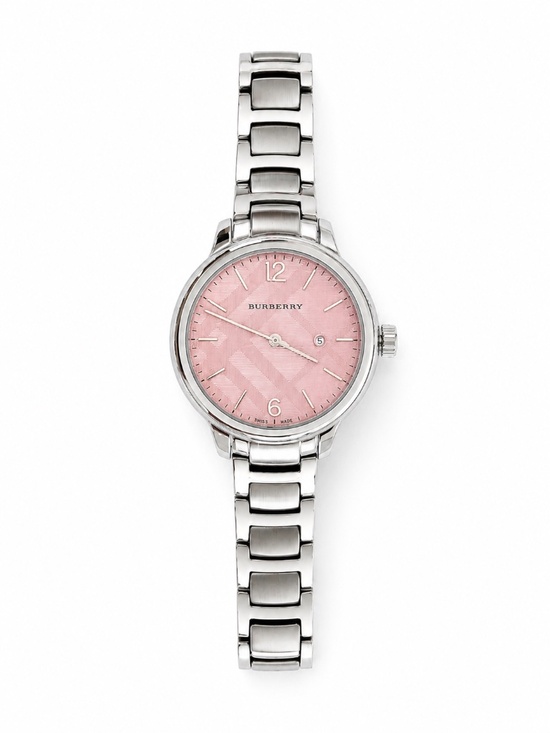BRAND NEW Burberry Silver/Pink Dial Women’s Watch BU10111